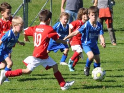 Kids playing soccer